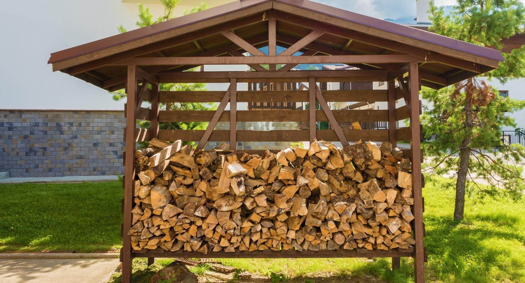 outdoor firewood shed