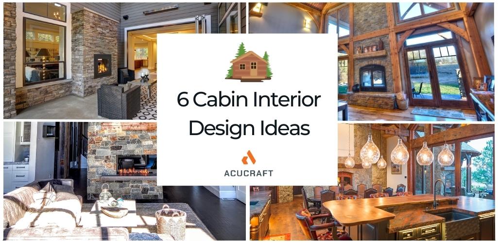 four cabin interior designs with fireplaces