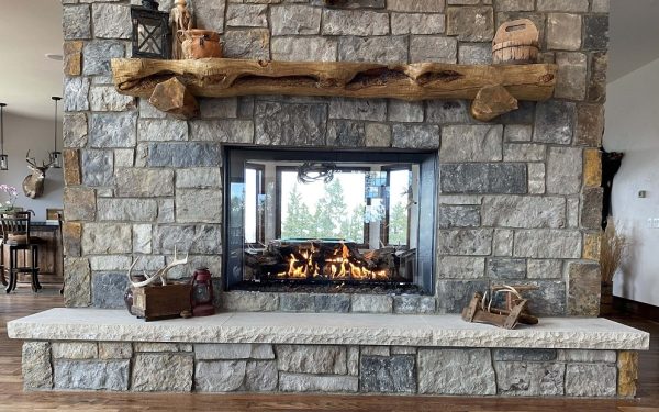 double sided gas fireplace