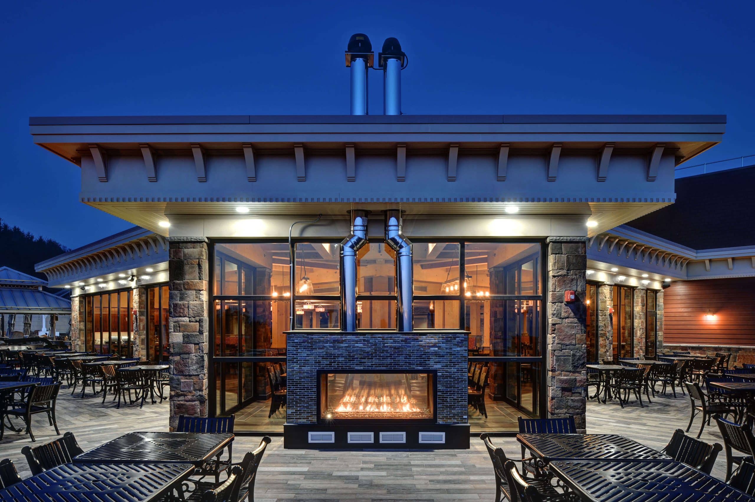 Restaurant Patio Space With Fireplace