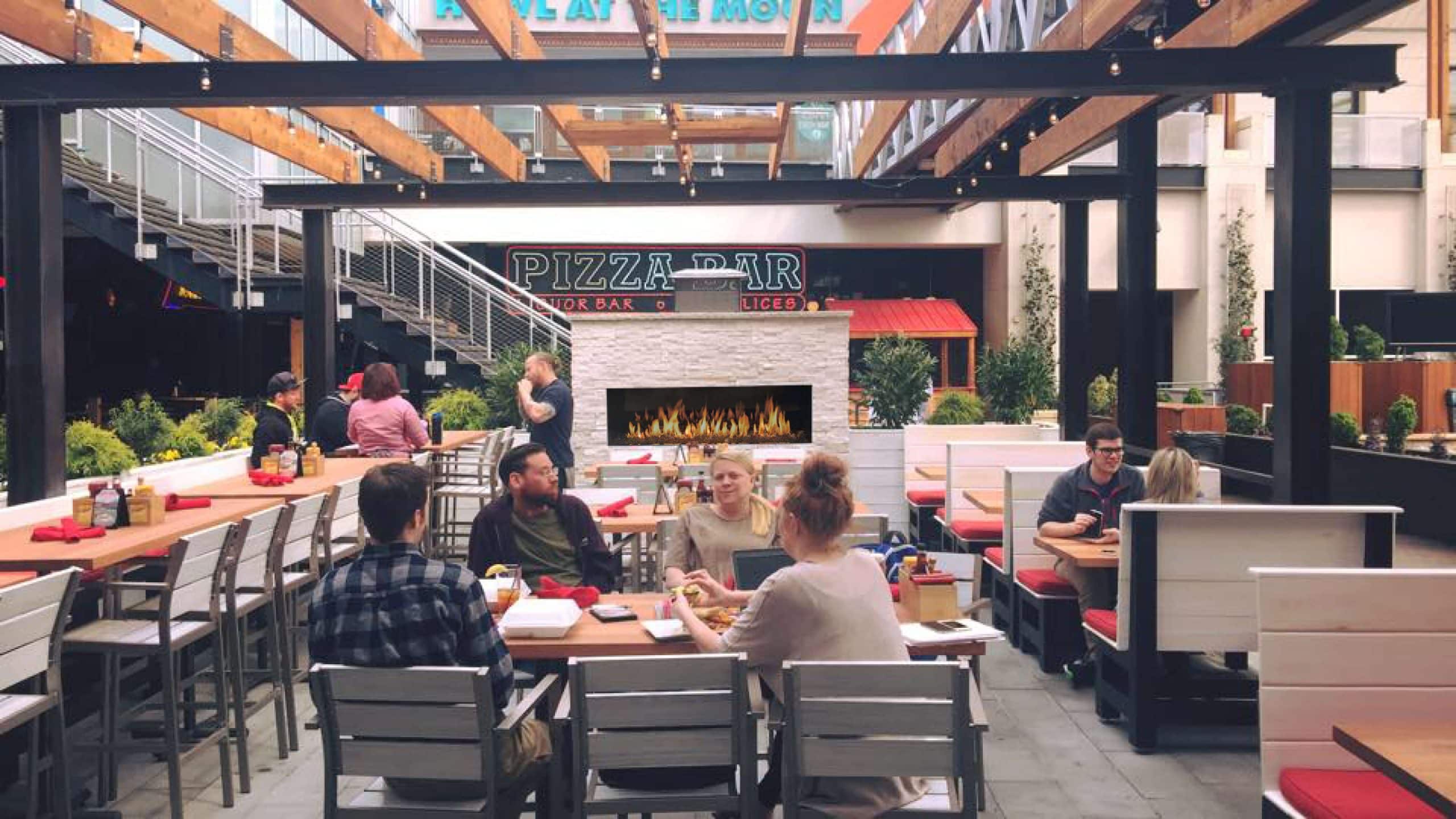 Restaurant with Plants and Fireplace