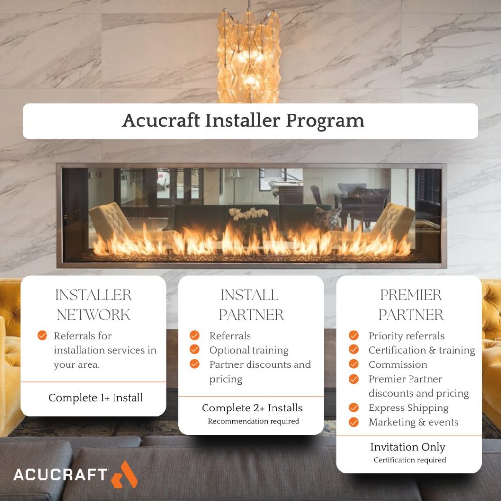 acucraft fireplaces install partner program