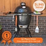 acucraft fireplaces photo contest first place price primo komado grill valued at $1945