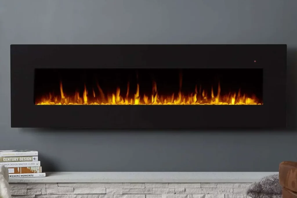 a boring electric fireplace
