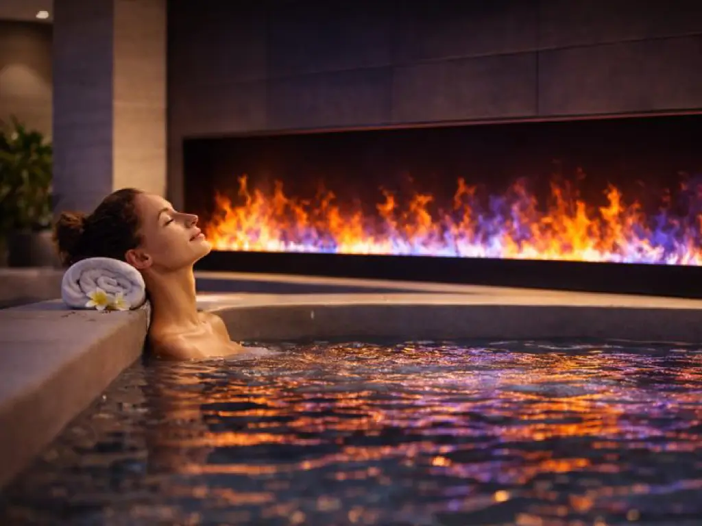 Acucraft Custom Water Vapor Fireplace Spa