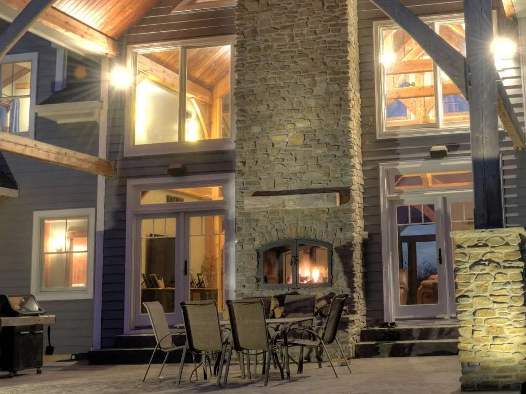 Hearthroom 44 Indoor Outdoor with Black Finish and Basket Handles