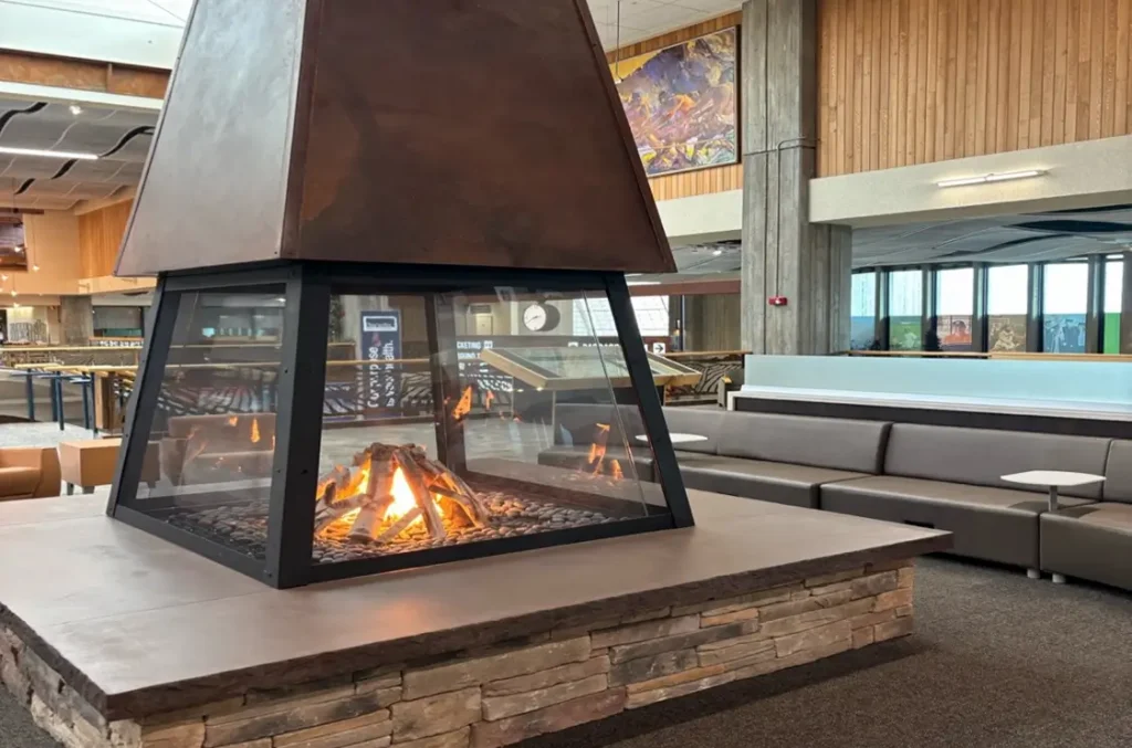 Gas Fireplace Four-sided See-through Modern Hospitality
