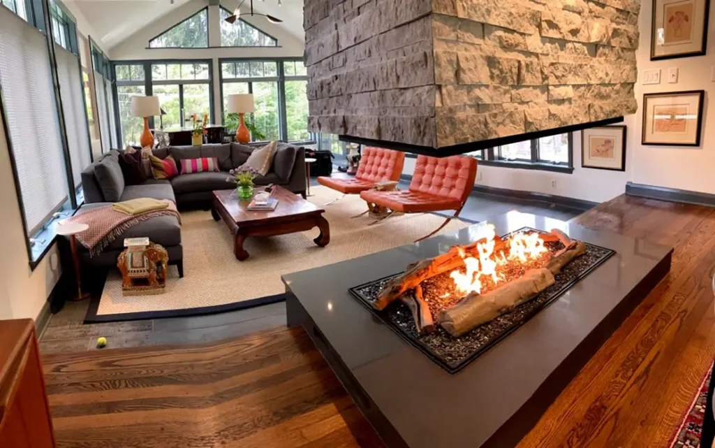 Gas Fireplace Four-sided See-through Open Residential