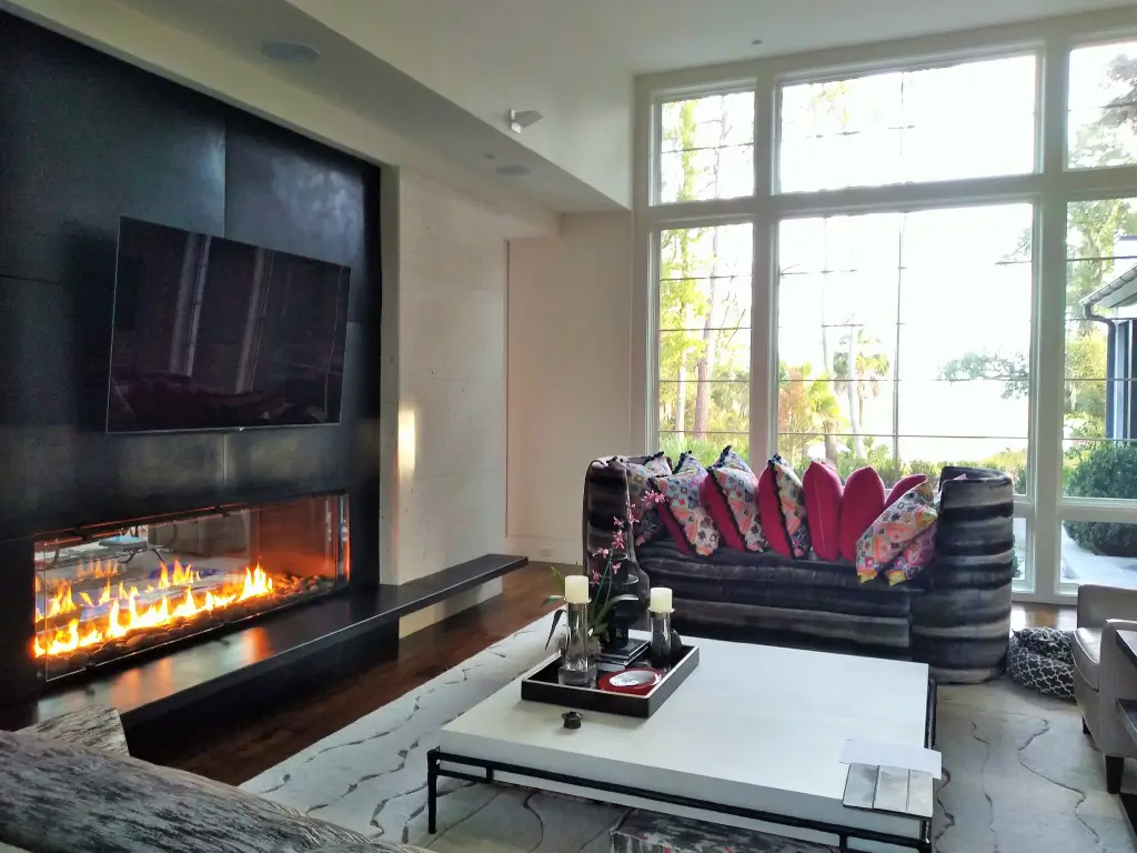 Custom Gas See Through Fireplace 02