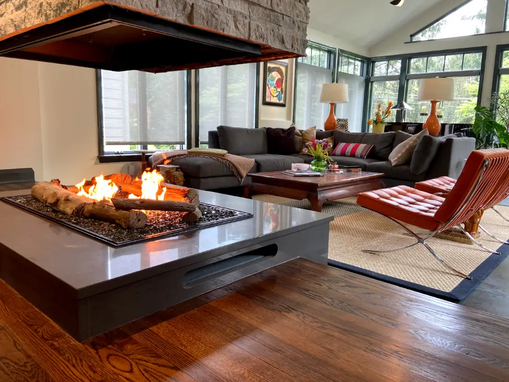 Custom Open Four Sided Indoor Gas Fire Pit 03