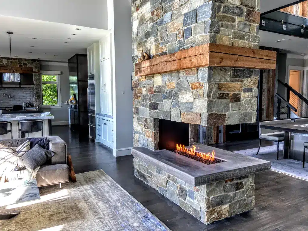 Custom Open Peninsula Gas Fireplace 04