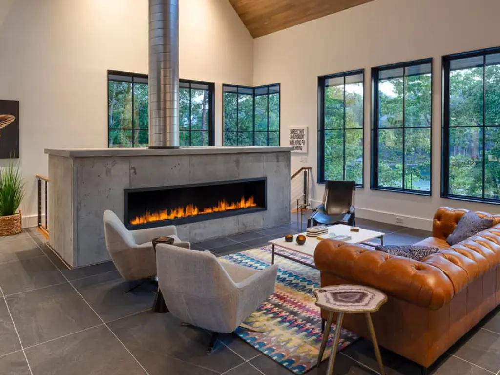 Acucraft Custom Linear Open Single Sided Gas Fireplace 05