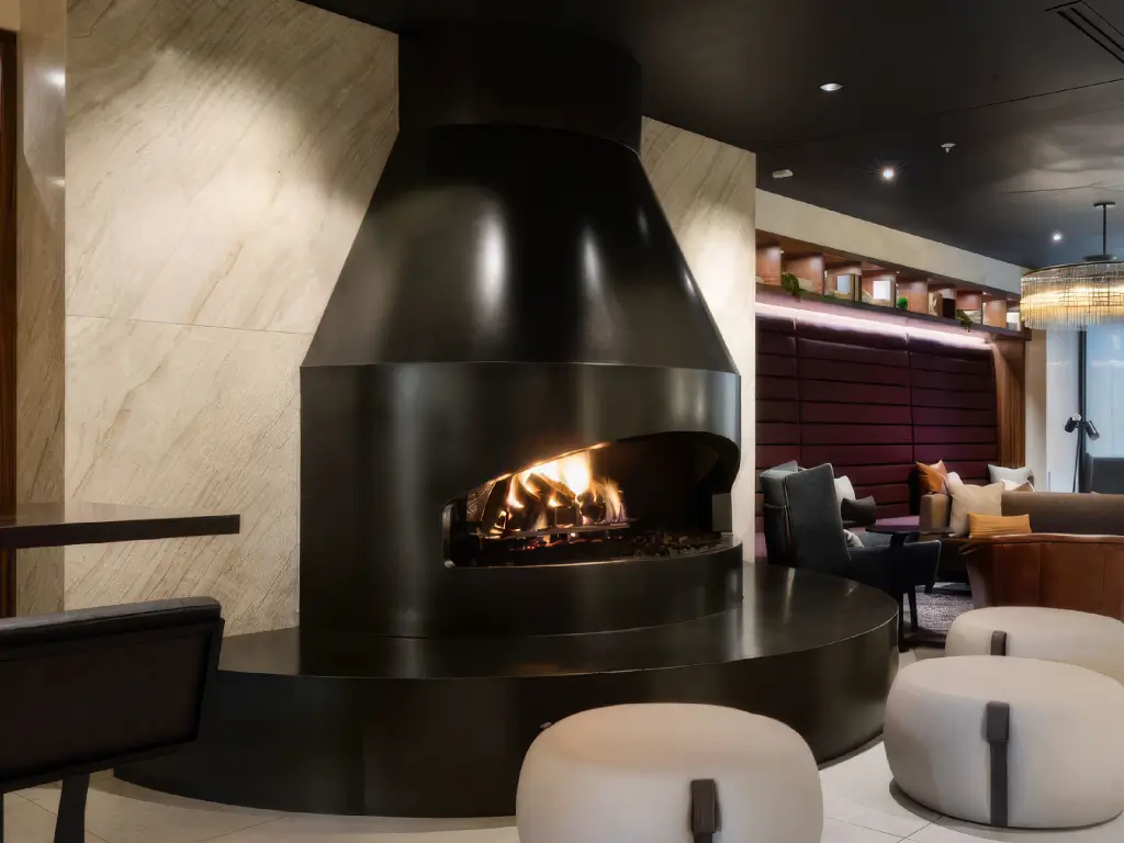 Acucraft Custom Open Oval Gas Fireplace 02