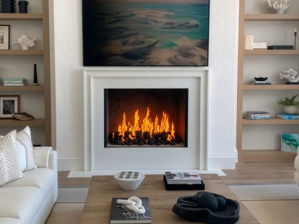 Acucraft Custom Single Sided Open Gas Fireplace 08
