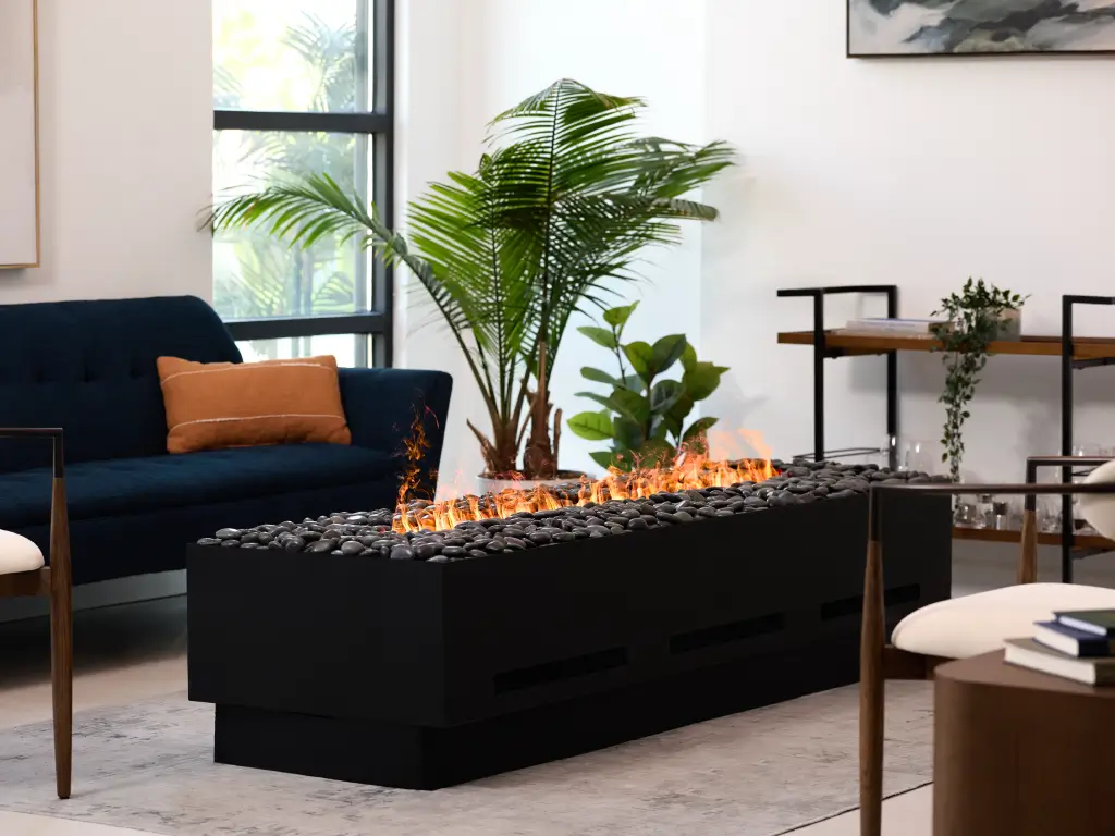 Acucraft water vapor fireplace in a modern living space